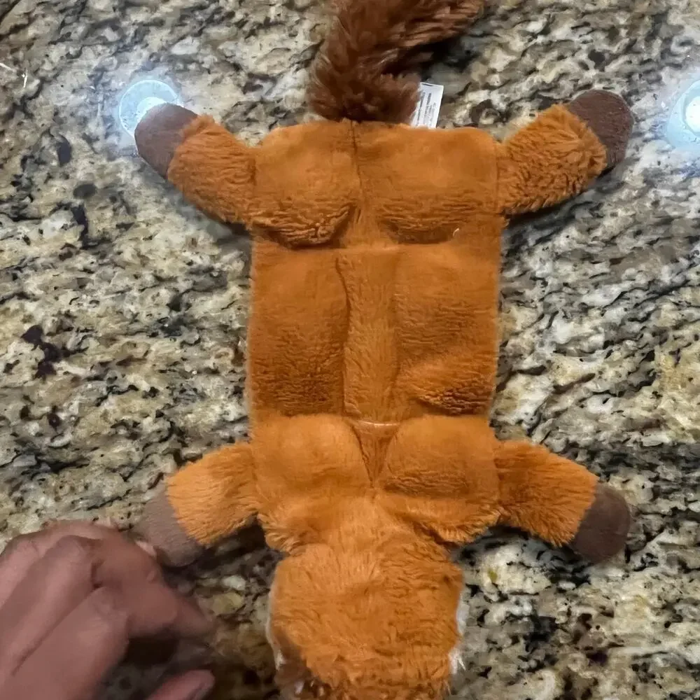 Fox Raccoon Squeaky Toy Flat Plush‎ Woodland Animal No Stuffing
